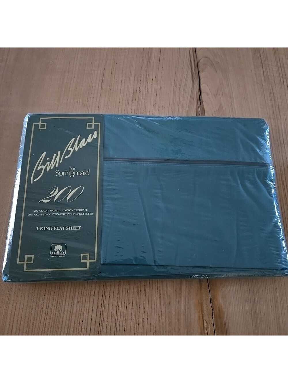 Bill Blass Springmaid Windemere King Flat Sheet Emerald Green New